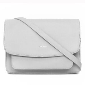 New Pixie Mood Zoe Light Gray Faux Leather Crossbody Purse